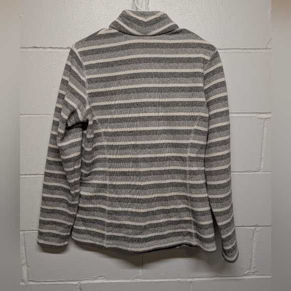 REI Gray Striped Women's 1/2 Zip Pullover Sweatshirt Medium - Picture 5 of 6